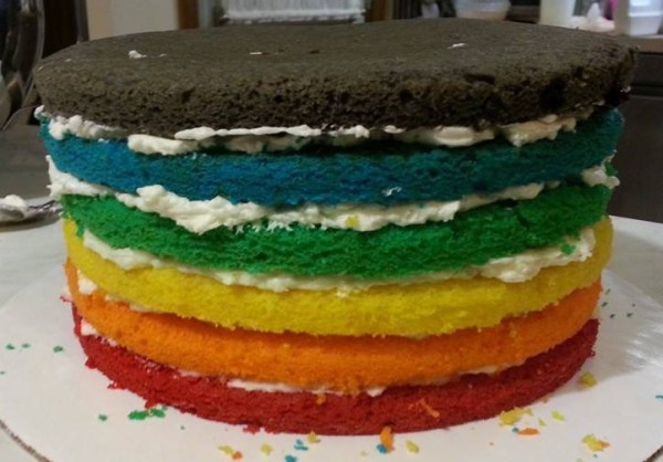 Rainbow Cake Layers